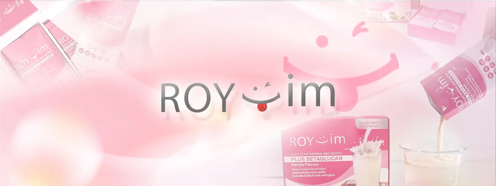 ROY-im รอยยิ้มโปรตีน — โปรตีนพืชและไข่ ผสมเบต้ากลูแคน รสวานิลลา
